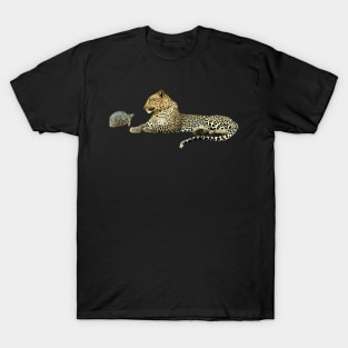 Leopard and Leopardturtle - Big Cat with Turtle in Africa T-Shirt